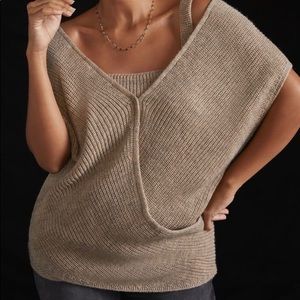 Anthropologie Tan Knit Sweater